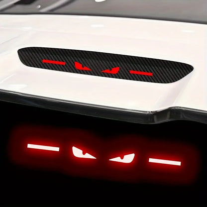🔥 High-Position Car Brake Light Sticker - Durable PET Material, Carbon Fiber Look, Front-Paste Design,  Automotive Decals, for Vehicle Decoration & Safety, Vehicle Safety