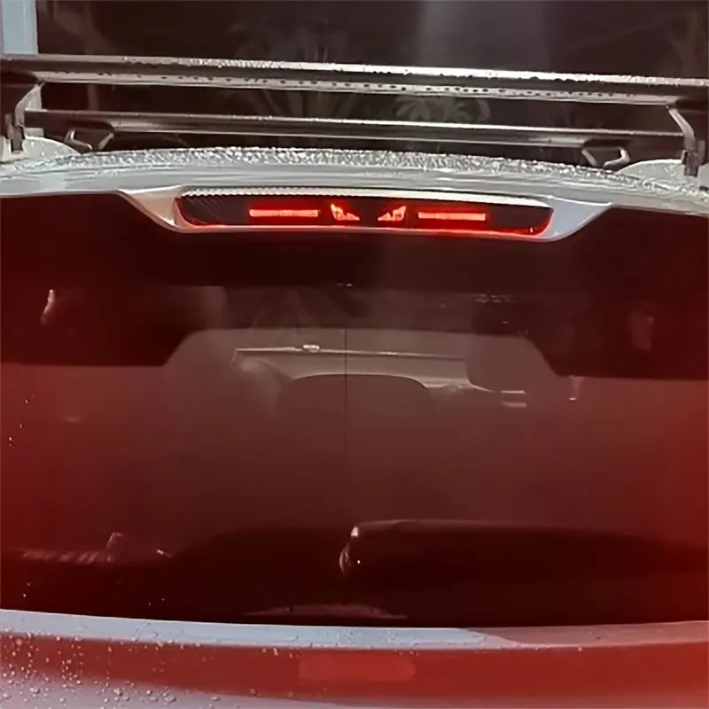 🔥 High-Position Car Brake Light Sticker - Durable PET Material, Carbon Fiber Look, Front-Paste Design,  Automotive Decals, for Vehicle Decoration & Safety, Vehicle Safety