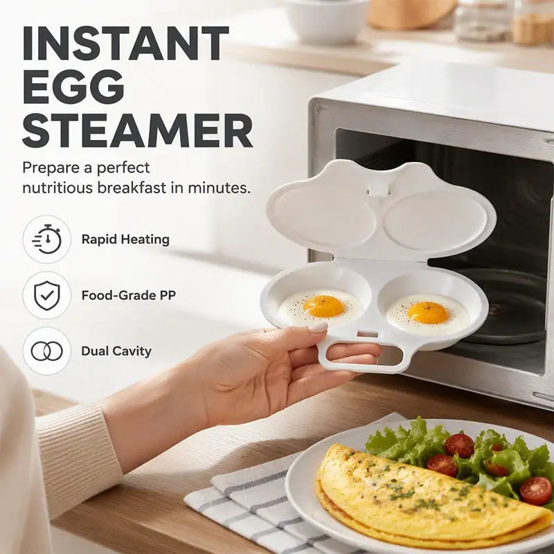Buy 1 get 1 free --Easy-To-Clean Microwave Omelette Maker, Multifunctional Egg Poacher, Poached Eggs, Poached Egg Cooker, Non-Stick, 2-Cup Round Omelette Maker, Quick Prep, Healthy Cooking Gadget for Kitchens and Restaurants
