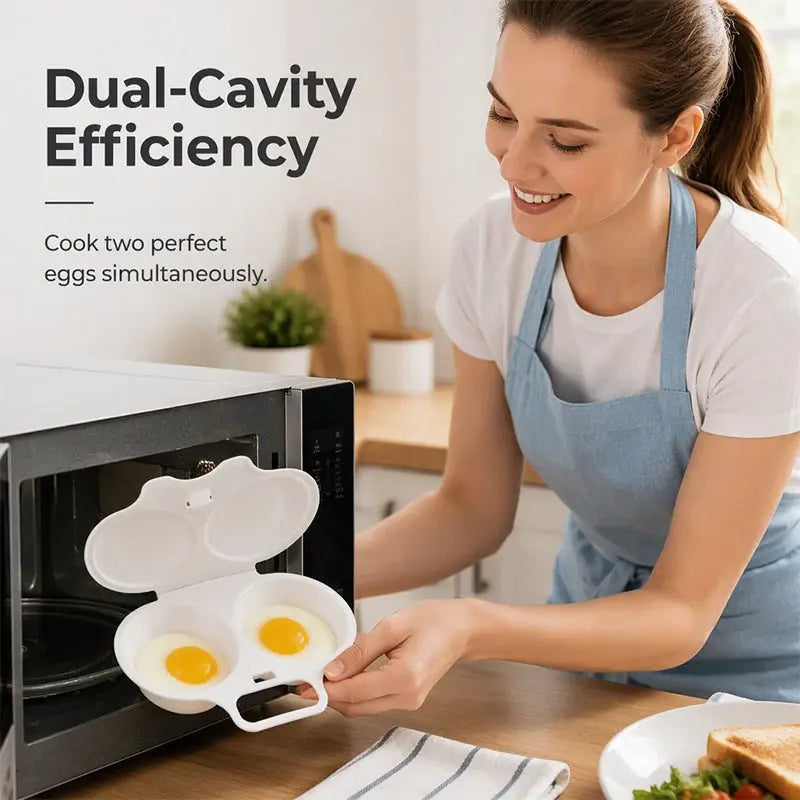 Buy 1 get 1 free --Easy-To-Clean Microwave Omelette Maker, Multifunctional Egg Poacher, Poached Eggs, Poached Egg Cooker, Non-Stick, 2-Cup Round Omelette Maker, Quick Prep, Healthy Cooking Gadget for Kitchens and Restaurants